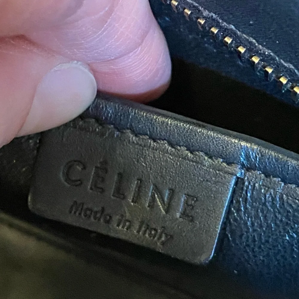 Céline mini luggage tote bicolour smooth calfskin in green and black - Picture 8 of 10